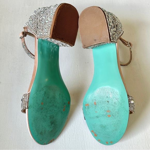 Blue by Betsey Johnson Mari Rhinestone Block Heel Sandals - Size 9 - Picture 14 of 16